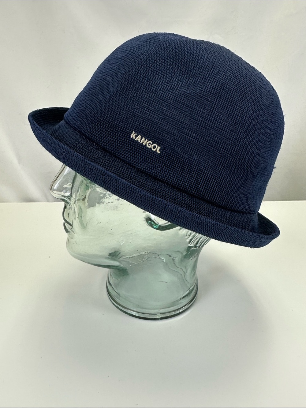 Kangol Tropic Bombin Derby Hat Navy Knit Small Genderless Bowler